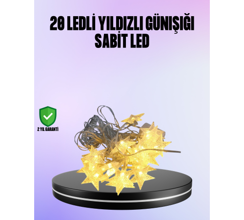 5 Metre Yıldız Şeklinde Led Şerit Işık Sabit Beyaz Aydınlatma