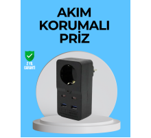 Termal Korumalı Priz Otomatik Çocuk Kilidi 4 USB Type C