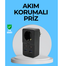 Termal Korumalı Priz Otomatik Çocuk Kilidi 4 USB Type C