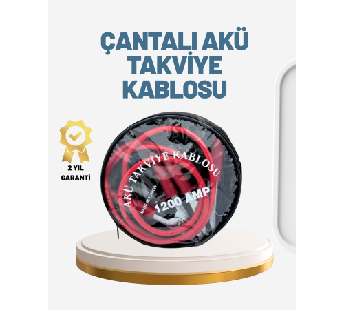 1200A Güçlü Akü Takviye Kablosu 2m Büyük Maşalı Acil Yardım