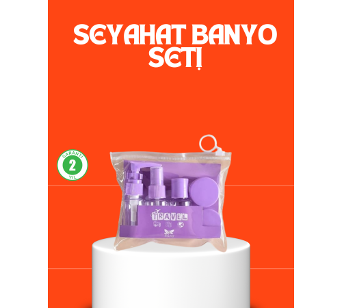 5 Parça Seyahat Kişisel Bakım Seti Şişe Sprey Krem Kutulu