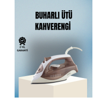 2200 Watt Buharlı Ütü Kahverengi Seramik Taban Şok Buharlı