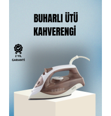 2200 Watt Buharlı Ütü Kahverengi Seramik Taban Şok Buharlı