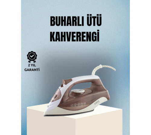 2200 Watt Buharlı Ütü Kahverengi Seramik Taban Şok Buharlı