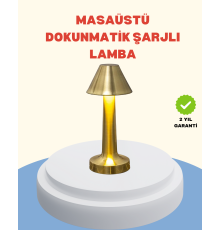 Şarjlı Masa Lambası 3 Işık Modu Kademesiz Karartma Metal Gövde