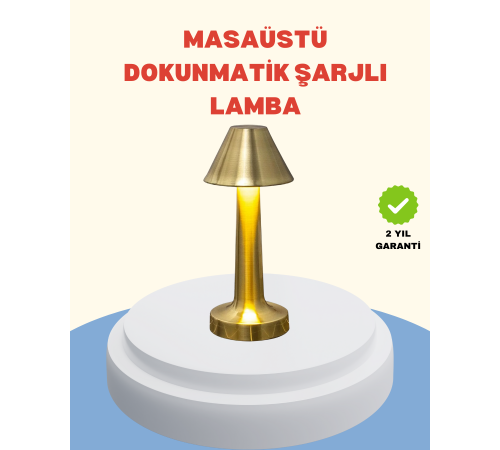 Şarjlı Masa Lambası 3 Işık Modu Kademesiz Karartma Metal Gövde