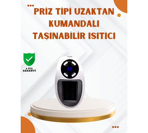 Priz Tipi Mini Isıtıcı LED Ekran Ayarlı Sıcaklık Zamanlayıcı