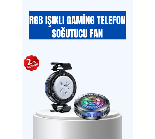 Telefon Soğutucu RGB Fan Sessiz Çalışma Tüm Modeller Uyumlu