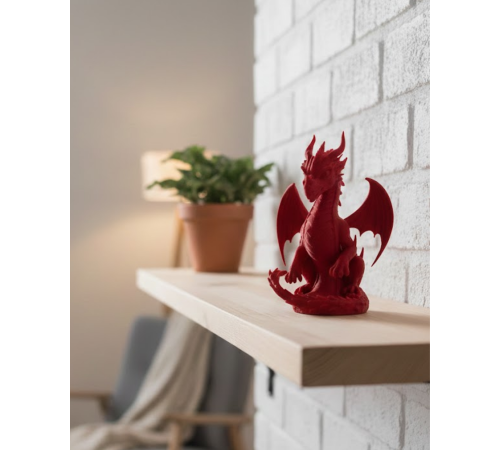 12 cm Kırmızı Ejderha Figürü Koleksiyonluk Dekoratif Biblo