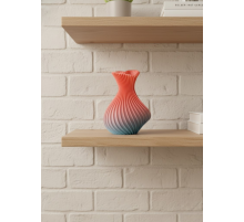 3D Dalga Desenli Kalp Formlu Dekoratif Vazo Pembe 15 cm