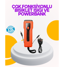 Su Geçirmez Bisiklet Işığı 5000 mAh Powerbankli Ön Far