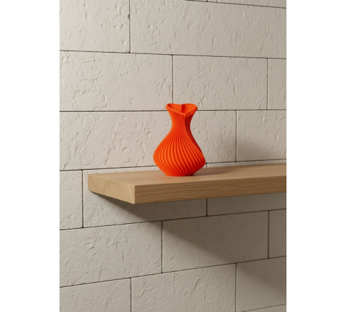 11 cm Turuncu Kalp Formlu Mini Vazo Estetik Dekoratif Obje