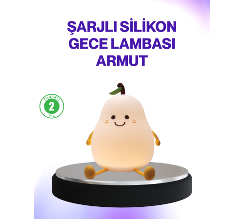Şarjlı Armut Masa Lambası Renk Değiştiren LED Gece Işığı