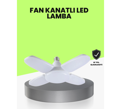 Katlanabilir 4 Kollu LED Ampül 60 Watt 6000 Lumen Beyaz Işık