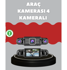 4 Kameralı Araç Kayıt Cihazı Full HD Park İzleme Gece Görüş