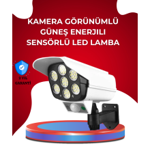 Uzaktan Kumandalı Güneş Enerjili LED Güvenlik Lambası Kamera Tipi Hareket Sensörlü