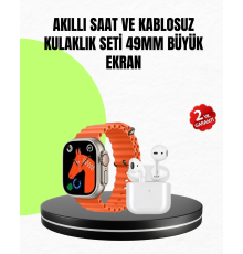 Watch 9 Max Akıllı Saat Seti 2 Kordonlu Kablosuz Kulaklık Hediyeli