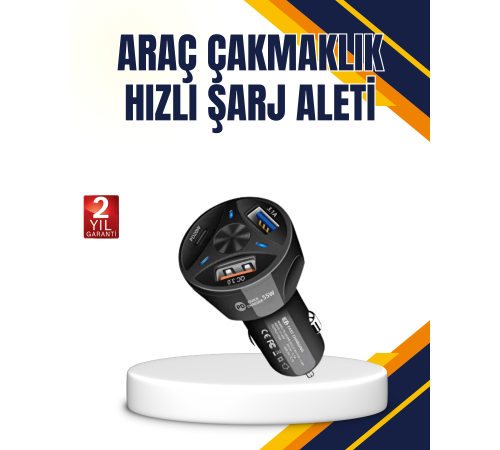 Polygold Quick Charger 55W Araç Şarj Cihazı PD USB C Destekli