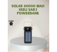 Powerbank Solar Fenerli Çoklu Kablolu Taşınabilir Şarj Aleti