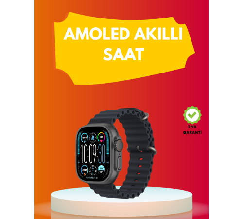 AMOLED Ekran 49mm Ultra Tasarım 3 Kordonlu Akıllı Saat