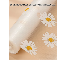 10 Metre Papatya Desenli Dolap İçi Kaymaz Koruyucu Mat