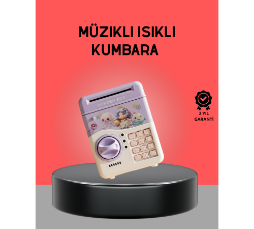 Çocuklar İçin Elektronik Şifreli Para Biriktirme Kumbarası Mor