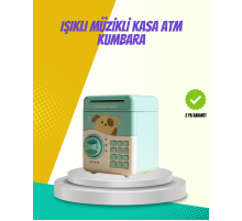 ATM Görünümlü Su Yeşili Otomatik Para Çeken Şifreli Kumbara