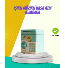 ATM Görünümlü Su Yeşili Otomatik Para Çeken Şifreli Kumbara