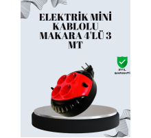 3 Metre Uzatma Kablolu 4 Prizli Makara Kırmızı