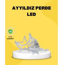 126 Led Yıldız Ay Figürlü Perde Işık Romantik Ambiyans
