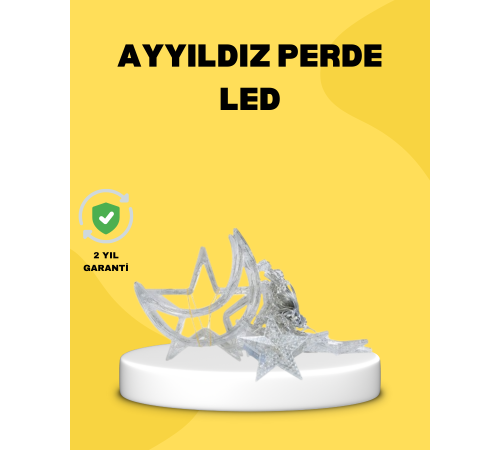 126 Led Yıldız Ay Figürlü Perde Işık Romantik Ambiyans
