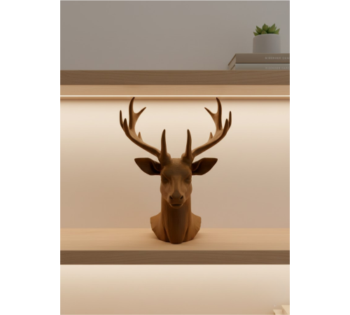 Dekoratif Kahverengi Geyik Biblo Salon ve Raf Dekoru