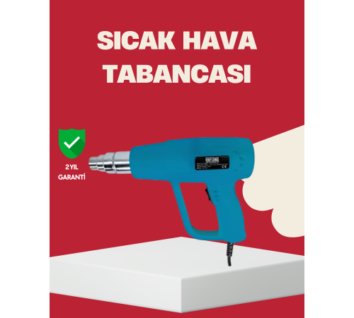 2 Kademeli Güçlü Sıcak Hava Tabancası 380° – 500° Isı Ayarı