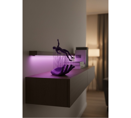 Mor El İnsan Figürü Dekoratif Biblo Minimal Modern Salon Raf ve Masa Üstü Aksesuar