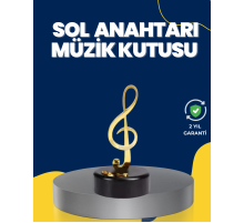 Altın Sol Anahtarı Müzik Kutusu Döner Mekanizmalı