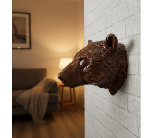 Dekoratif Ayı Duvar Heykeli Asılabilir Hediyelik 25x19 cm