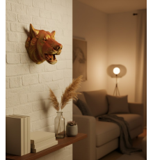 Altın Kaplama Görünümlü Kurt Duvar Süsü