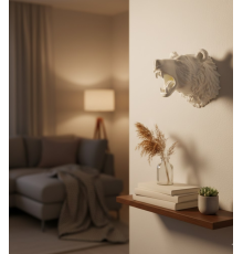 Krem Ayı Figürü Duvar Süsü Asılabilir Hediyelik Dekoratif 25x19 cm