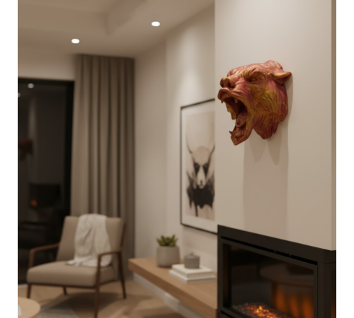 3D Jaguar Figürü Duvar Süsü