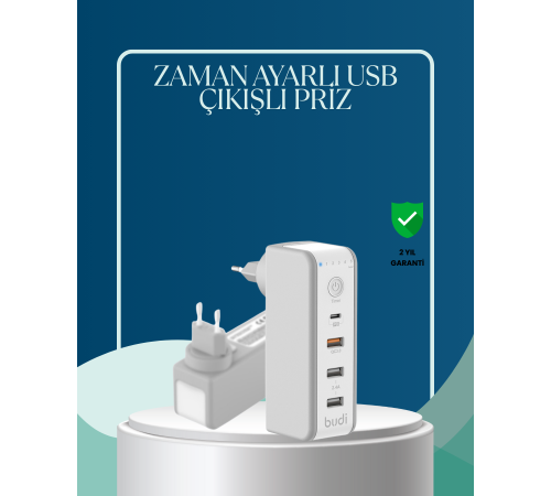 30W Type C Şarj Cihazı Zamanlayıcılı Çok Portlu Tasarım