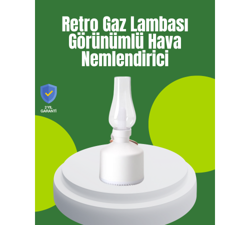 USB Şarjlı Retro Gaz Lambası Hava Nemlendirici Led Atmosfer Işıklı
