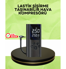 USB Şarjlı Taşınabilir Hava Kompresörü Dijital Ekranlı