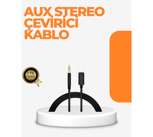 Lightning Girişli Cihazlar İçin 3.5mm Aux Ses Kablo Dönüştürücü 1M