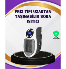 Taşınabilir Priz Isıtıcı Dijital Termostatlı Seramik Isıtıcı