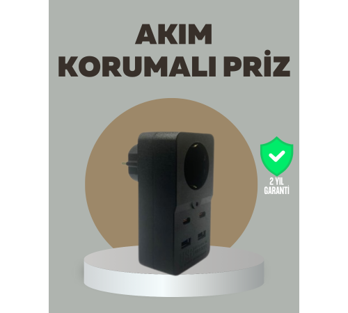 Akıllı Akım Dengelemeli Priz 2500W 4 USB Type C Çıkışlı