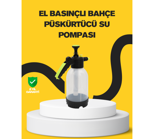 Pompalı Köpük Püskürtücü 2 Litre Dayanıklı Manuel Basınçlı Yıkama Şişesi
