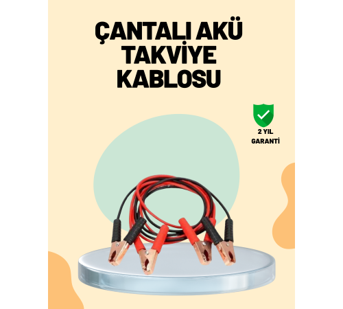 1200 Amper Jumper Kablo 2 Metre Bakır Uçlu Araç Takviye Seti