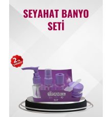 Seyahat Boy Banyo Seti 5’li Mini Şişe ve Krem Kutusu Çantalı