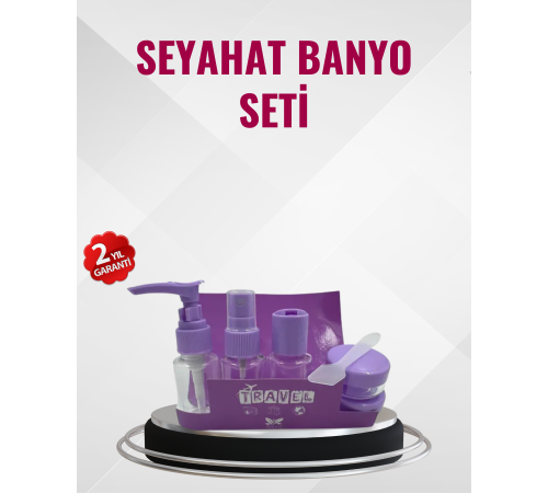 Seyahat Boy Banyo Seti 5’li Mini Şişe ve Krem Kutusu Çantalı