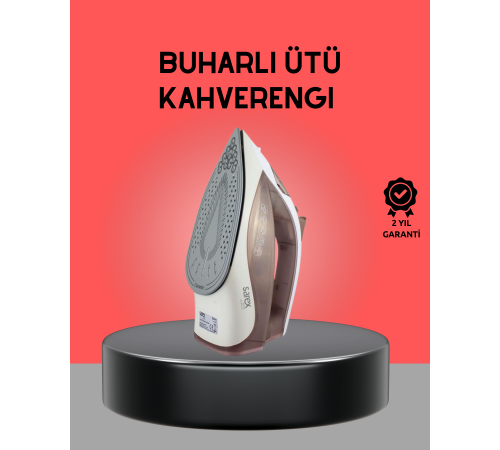 Kahverengi Buharlı Ütü 2200W Sürekli Buhar 120 g Şok Buhar